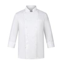 Chef Uniform Stand Collar Double-Breasted Button Design Roll-Up Cuffs Chest Pocket Solid Color Chef Shirt Professional Kitchen Workwear XXXL balta