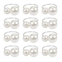 Pack of 12 Luxurious Pearls Table Napkin Buckles Pearls Napkin Holders for Table Elegant Charm at Gatherings 1