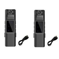 2 Pcs HD 1080P Mini Camera, Convenient Back Clip Night Vision Recorder, Portable Wearable Video Rec