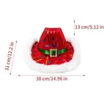 Santa Cowboy Hat White Trim Festive Western Costume Santa Cowboy Hat For Adults For New Year's Eve Parties Stage Performances