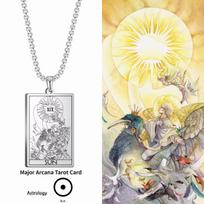 22 Major Arcana Tarot Card Pendant Necklaces Vintage Stainless Steel Amulet Necklaces Witchcraft Accessories Jewelry Gift Zodiac 60CM LINK CHAIN