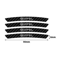 4pcs Carbon Fiber Car Badge Wheel Rims Sticker Decor Decal Accessorie For Opel Mokka Corsa Meriva Zafira Astra H G Vectra Antara