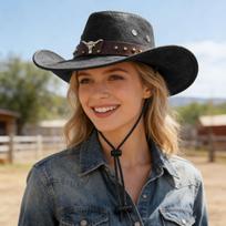 Western Cowboy Hat Jazz Knight Hats for Men Women Ethnic Style Felt Cap with Bull Shaped Decor Vintage Cowgirl Jazz Hat Sombrero One Size juoda