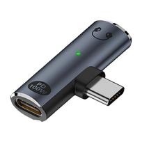 Converter USB C To 3.5mm Adapter PD 100W USB C Charge Adapter 2-in-1 Audio Adapter  Laptops pilka