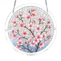 Acrylic Puzzle Suncatcher 83 Pcs DIY Sun Catcher Craft Kit for Adults Stained Glass Window Hanging Ornament for Home Garden Decor 19cm H