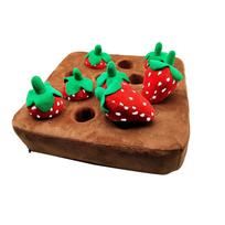 Interactive Plush Strawberry Pet Toy Puzzle for Chewing and Playing Designed to Stimulate Pets and Encourage Problem Solving Skills ONE SIZE