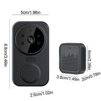 WiFi Smart Video Doorbell Camera 2-Way Night Vision Wireless Visual Intercom Doorbell Intelligent Doorbell Indoor Outdoor Survei juoda