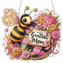 Mothers Day 2D/Flat DIY Acrylic Diamond Painting Charms Kits Special Shape Diamond Painting Hanging Pendant Single Side Drill