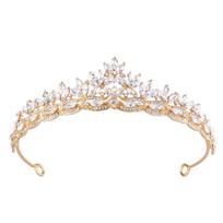 Hair Hoop Crystal Crown Headwear Sparkling Rhinestone Diadem  Photography Props auksas
