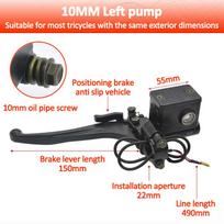 22mm Motorcycle Brake Pump Aluminum Alloy Universal Master Cylinder Hydraulic Pump Lever for Electric Tricycle Dirt Pit Bike ATV 10MM Left pump