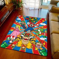 Super Mario kambario kilimas Žaidimų grindų kilimėlis Minkšta tekstūra Neslystanti pagrindas Svetainei Miegamajam -QJY 60x90cm