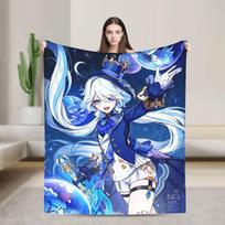 Furina Genshin Impact Game Blankets Flannel  Winter   Multifunction Ultra-Soft Throw Blankets for Sofa Travel Rug Piece 100x150cm