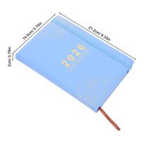 2026 Daily Planner Notebook Hardcover English Layout Pocket Size Minimalist Year Planner for Work School Business Goal