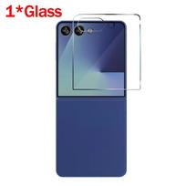 3in1 Case&Film for Samsung Galaxy Z Flip 7 Tempered Glass Screen Protector Transparent Hard PC Phone Case for Samsung Z Flip 7 for Z Flip 7