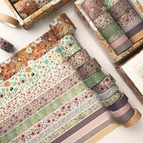 12pcs/set Combination Washi Tape Kawaii Journal Sticker Geometric Pattern Diy Diary Masking Tape Decorativ School Supplie