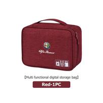 For Alfa Romeo Portable USB Data LineTravel Cable Organizer Cable Storage Bag Giulietta GT 159 147 156 Mito Brera Giulia Spider