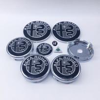 1set 9pcs 14mm 15mm 40mm 60mm 74mm for Alfa Romeo GT 159 147 156 166 stickers Modification Wheel Hub Cover cap Decoration 60mm silver cap