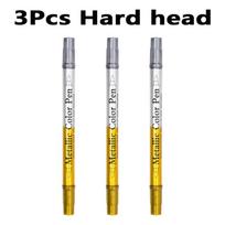 3-6 Pcs Double Head Metallic Marker Pens Gold/Silver 2.5mm Hard Head/brush Head Markers for Painting Stationery School Supplies
