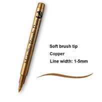 2/1Pc Gold Silver Brush Metallic Marker Pens Permanent Art Marker For Manga Crafts Scrapbooking Stationery School Art Supplies