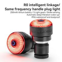 Rockbros Bicycle Handlebar Lights Bike Bar Plug Safety Light Led Handle Light Waterproof Brake Sensor 2Pcs
