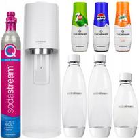 Saturator Do Wody Sodastream Terra Biały 3 Butelki + 3 Syropy + Cylinder