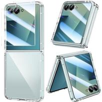 Coque pour Samsung Galaxy Z Flip 7, Protection Rigide Antichoc Transparent + Verre Trempé