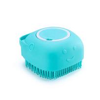 Multifunctional Pet Bath Massage Brush Soft Safe Silicone Grooming Tool for Dog Cat Bathroom Shower Accessories mėlyna