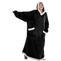 Wearable Blanket Hoodie for Adults Women Men Oversized Sherpa Fleece Sweatshirt L juoda