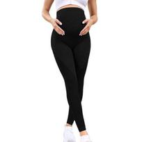 Nėštumo antblauzdžiai aukštu juosmeniu Lieknas Nėščioms Drabužiai Nėščioms Moterims Pilvo atrama Megztos Leggins Kūno formuojančios kelnės Devintos kelnės M juoda