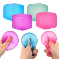 Colorfrosted Random Ice Cube Shaped Fidget Toy Square Stress Easing Ball Squishy Squeeze Toys For Anxiety Stress Easing Gif