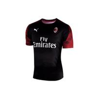 Puma 19-20 Sezono AC Milan Žaidėjo Treniruočių Trumpomis Rankovėmis Marškinėliai Vyriški Viršutiniai Drabužiai Juodi 756141-03 S