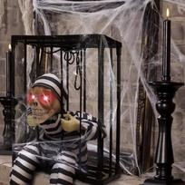 Halloween Scream Skull Cage Prisoner with Automatic Sensors Activation For Haunted Garden Or Indoor Scare Shows 1