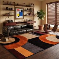 Mid-Century Modern Style Living Room Carpet Decoration Bedroom Bedside Antiskid Fluffy Rug Easy Clean Short Velvet Big Floor Mat 40cm x 60cm