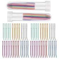 58Pcs Big Eye Bent Tip Tapestry Needle with Storage Tube, Large Eye Curved Needle, Aluminum Sewing Knitting Needle Set 1