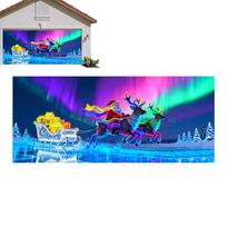 Christmas Garage Door Cover Glows In Dark Fluorescent Santa Backdrop Large Christmas Garage Door Backdrop Decoration For Outside