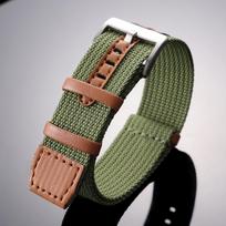 20mm 22mm Nylon Leather Watch Strap for Hamilton Khaki Field Women's and Men's Sports Watchband Green Black Grey Soft Bracelet 22mm&with silver buckle žalia