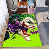 Colorful Joker-Inspired Cartoon Carpet with Neon Green Background  Suitable for use as an anti-slip for living room bedroom sofas 40x60cm( 15x23in )