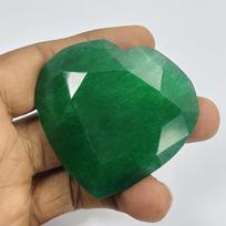 Natural Green Emerald Heart Cut 185 Ct CERTIFIED Zambian Loose Gemstone 44.8 mm approx. žalia