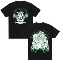 2026 New Japanese Anime Jojo Bizarre Adventure T-shirt STEEL BALL RUN Manga Graphic Parent-child Cotton Casual Oversized T Shirt S įvairiaspalvis