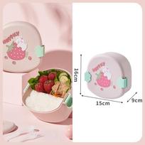 Lovely Bento Lunch Box for Kids, Leakproof Lunch Container for Boys, Girls, Toddlers with 3 Compartments, BPA Free 880ml rožinė