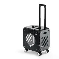 Stilingas permatomas augintinio vežimėlis sulankstomas šuns katės nešiojimo kelioninis lagaminas didelės talpos transportavimo krepšys kelionei nešiojimo (as the picture,Including velvet pad)