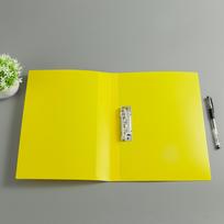 1pc 12x8.66 Inch Plastic Binder Folders with Metal Rings - Durable Multi-Color Office Supplies for Reports, Meeting Notes geltona