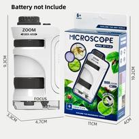 Kids Microscope Toy 60-180X Magnifying Science Educational Kit with 12 Slides Learning Gift for Children Classroom Home Camping