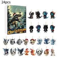 Charming Christmas Blind Box With Delightful Blue Dragon Baby Acrylic Hanging Decor