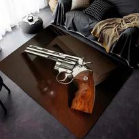 15 Sizes Revolver Pistol Pattern Rug Carpet for Living Room Bathroom Mat Creative Doormat Carpet for Bedroom Home Decor Man Cave 60cm x 90cm