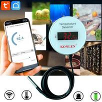 KONLEN Tuya Wifi Temperatūros Jutiklis 3m Zondo Laidas Skaitmeninis Termometras Išmanusis Gyvenimas Namų Vandens Baseino Šaldiklio Termostatas Nuotolinis Signalizacija with EU power plug