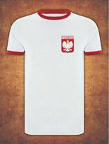 Koszulka Polska Poland Football Kibic T- Shirt Ringer White XL