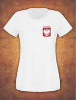Koszulka Damska Polska Poland Kibic T- Shirt Female White S