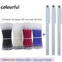 103Pcs / Set Heat Erasable Refill Marker Pen Temperature Disappearing Fabric Pens Line Marking DIY Craft Sewing Accessories