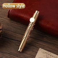 Mini Portable Retro Metal Fountain Pen EF/F/Bent Writting Pen Students Vintage Brass Pens Scalable Stationery School Supplies (as the picture,EF)